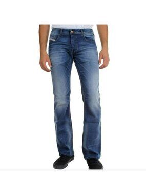 Diesel Zathan Flare Leg 100% Cotton Button-Fly Jeans Mens 36 X 34  Blue Made In